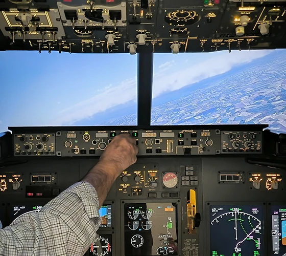 Simulador de 737 aproximación a Ginebra