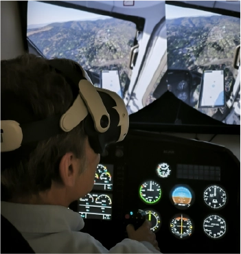 helicòter amb ulleres de realitat virtual