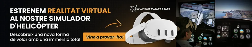 Banner promocional simulador d'helicopter amb realitat virtual