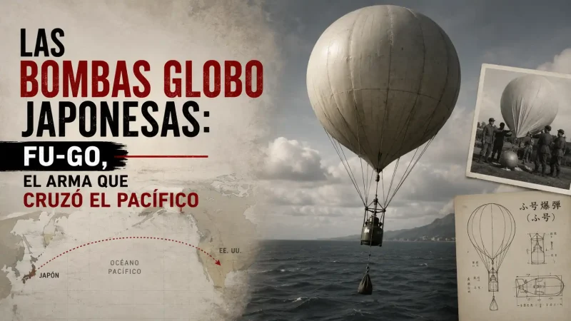 Globo bomba Fu-Go japonés desplegado con su sistema de lastre y cargas explosivas — bombas globo japonesas Segunda Guerra Mundial — BCN Sim Center