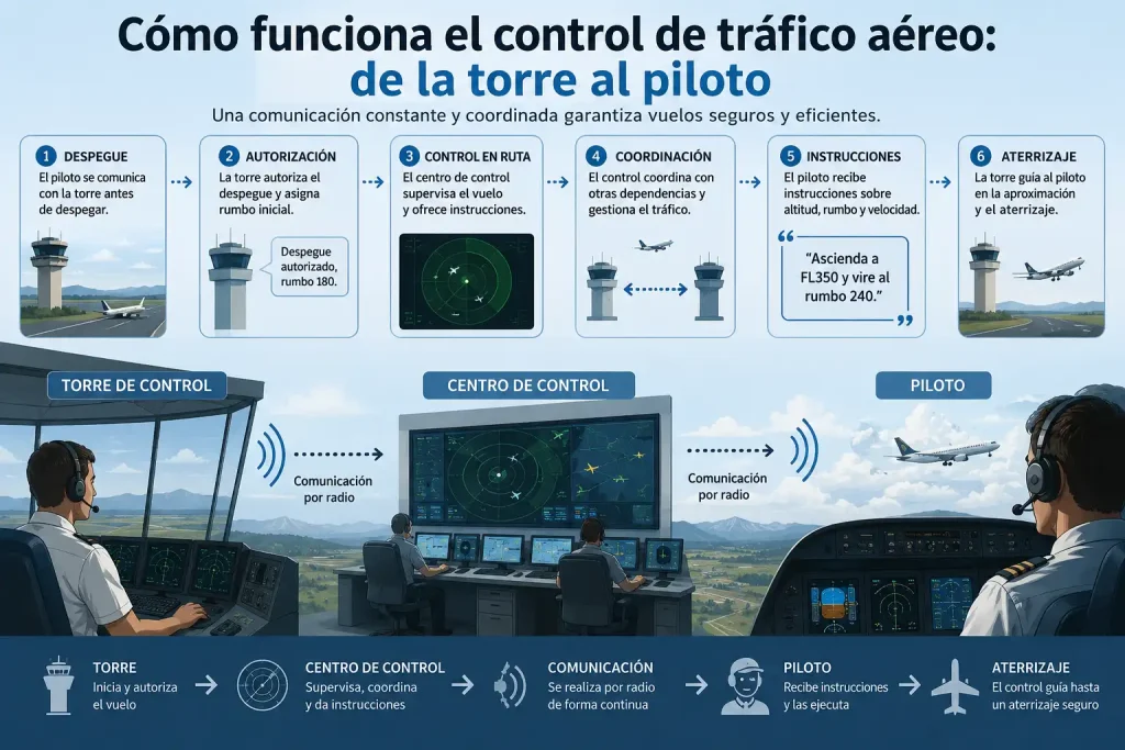 Controladores de tráfico aéreo en sala radar — cómo funciona el control de tráfico aéreo
