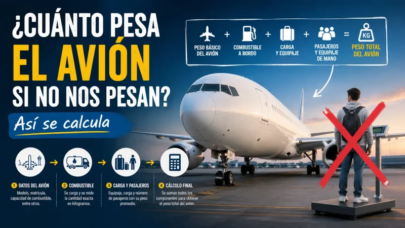 Pasajero embarcando en avión comercial — peso del avión cómo se calcula sin pesar pasajeros — BCN Sim Center