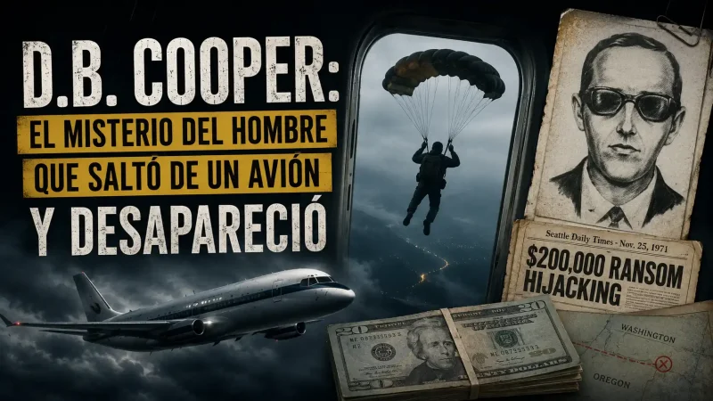 Retrato robot del FBI de D.B. Cooper — caso secuestro avión Boeing 727 1971 misterio — BCN Sim Center