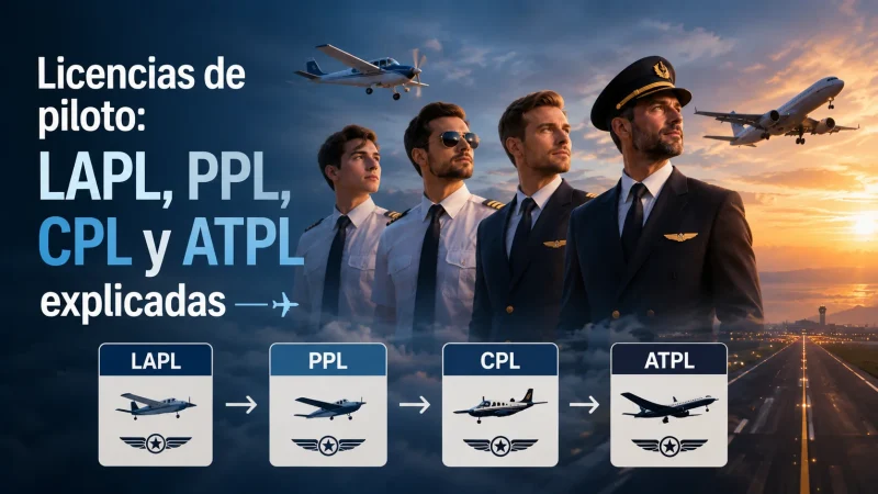 Pilotos y licencias de piloto LAPL PPL CPL ATPL España — BCN Sim Center