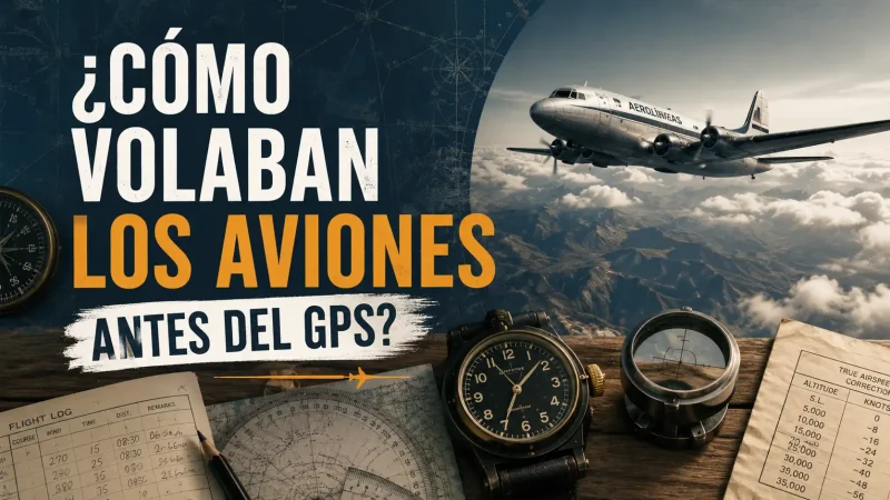 avion comercial navegando a estima sin GPS años 60 — navegación aérea antes del GPS — BCN Sim Center