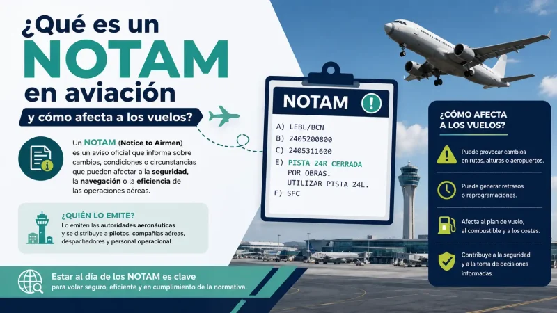 Ejemplo de NOTAM en tablet antes del vuelo — qué es un NOTAM en aviación — BCN Sim Center