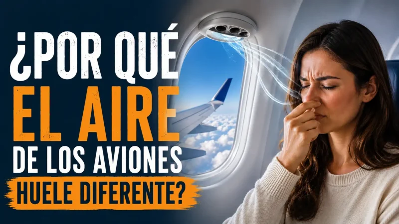 Interior de cabina de avión comercial con sistema de ventilación — aire de los aviones huele diferente por qué — BCN Sim Center