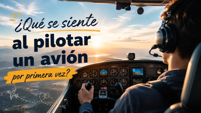 Persona pilotando simulador turbohélice bimotor por primera vez — pilotar un avión primera vez — BCN Sim Center