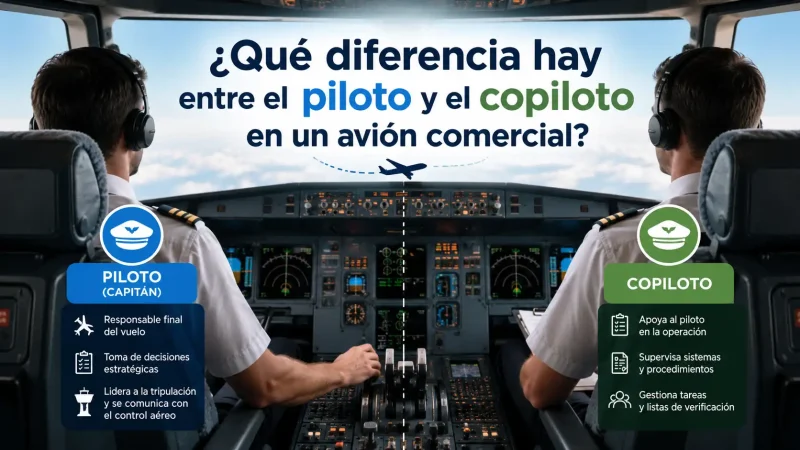 Comandante y primer oficial en cabina de avión comercial — diferencia piloto copiloto aviación — BCN Sim Center
