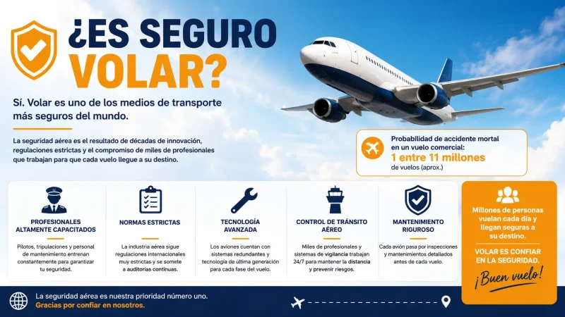Avión comercial en vuelo sobre las nubes — estadísticas seguridad aérea aviación comercial — BCN Sim Center
