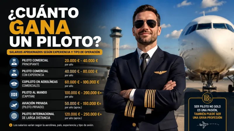 Piloto comercial en cabina de avión — sueldo piloto comercial en España 2026 — BCN Sim Center