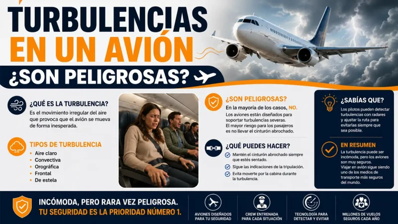 Avión comercial atravesando nubes de tormenta — turbulencias en un avión tipos y peligrosidad — BCN Sim Center