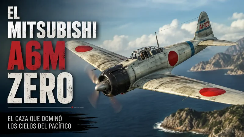 Mitsubishi A6M2 Zero en vuelo sobre el Pacífico en 1942 con las insignias de la Armada Imperial Japonesa — Mitsubishi A6M Zero caza japonés Segunda Guerra Mundial — BCN Sim Center